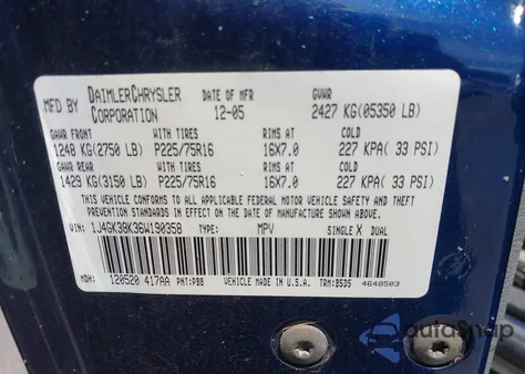 2006 Jeep Liberty Renegade из США, поврежденный, VIN 1J4GK38K36W190358